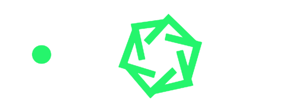 Logo with stylized white text "ELAN" and a green geometric shape on a transparent background.